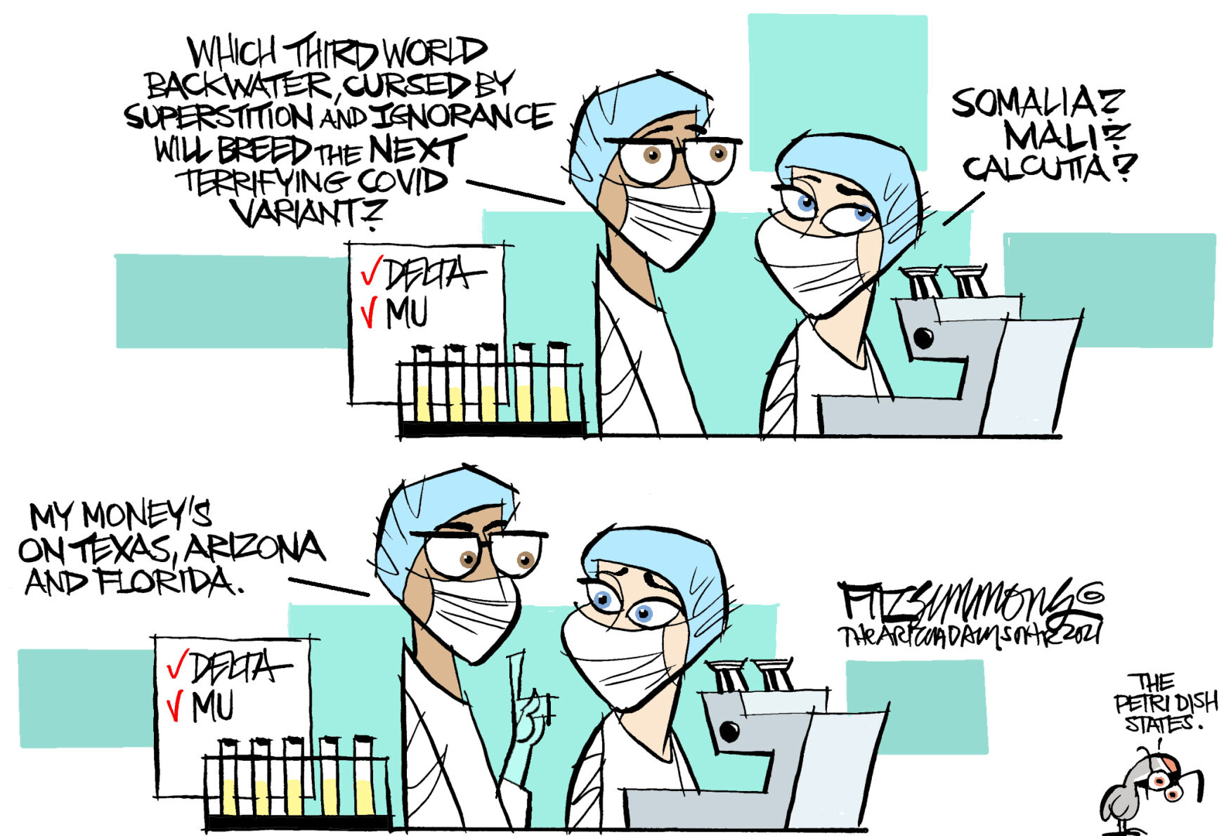 Daily Fitz Cartoon: Covid colonies
